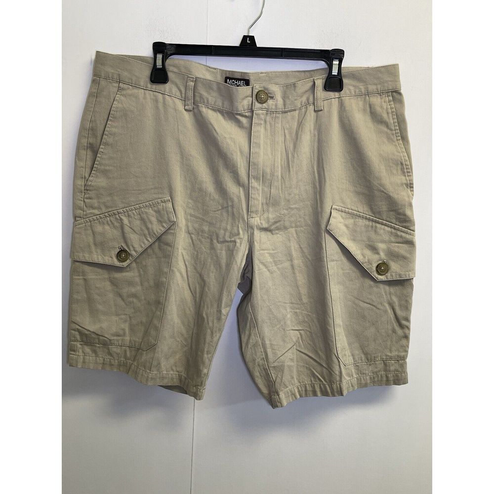 Michael Kors Mens Size 38 Cargo‎ Shorts Flat Front Cotton Khakis